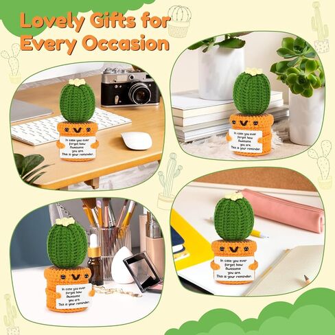 Agantree art Crochet Cactus Inspirational Gifts for Women Men Handmade Emotional Encouragement Support Birthday Graduation Gift, Rooting for You Presents for Her, Him, Daughter, Son, Sister, Friend in Kuwait