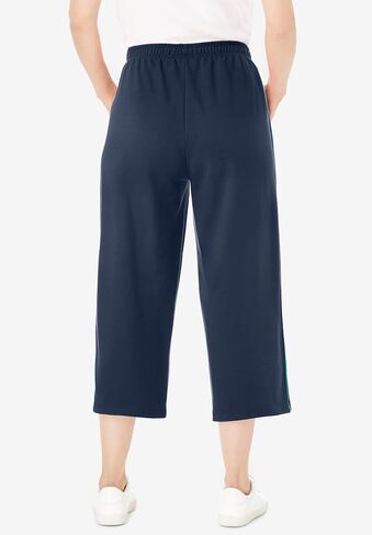 Woman Within Plus Size Side-Stripe Cotton French Terry Capri in Saudi Arabia