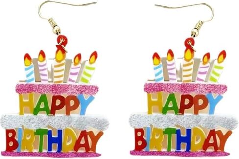 أقراط عيد ميلاد شينينج براقة رسالة عيد ميلاد سعيد إسقاط الأقراط للنساء عيد ميلاد ملون حلوى أكريليك الكرة حبات الأبعاد الاحتفال بعيد ميلاد هدايا مجوهرات الحفلات in Kuwait