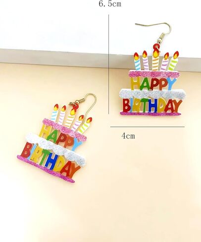 أقراط عيد ميلاد شينينج براقة رسالة عيد ميلاد سعيد إسقاط الأقراط للنساء عيد ميلاد ملون حلوى أكريليك الكرة حبات الأبعاد الاحتفال بعيد ميلاد هدايا مجوهرات الحفلات in Kuwait