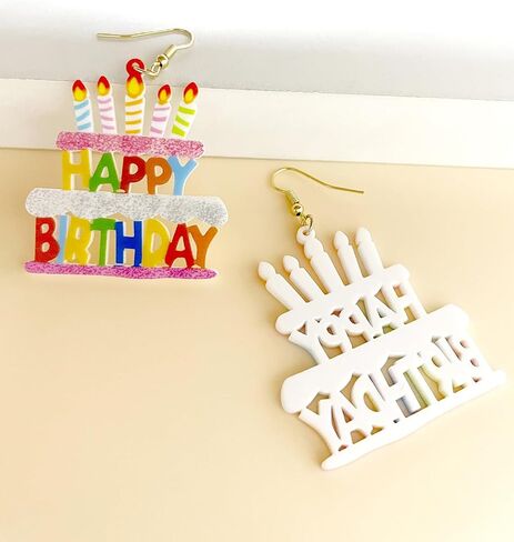 أقراط عيد ميلاد شينينج براقة رسالة عيد ميلاد سعيد إسقاط الأقراط للنساء عيد ميلاد ملون حلوى أكريليك الكرة حبات الأبعاد الاحتفال بعيد ميلاد هدايا مجوهرات الحفلات in Kuwait