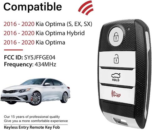 استبدال لعام 2017 2018 2019 2020 Kia Optima S Ex SX Hybrid Key FOB التحكم عن بُعد SY5JFFGE04 4 أزرار 434 ميجا هرتز in Saudi Arabia