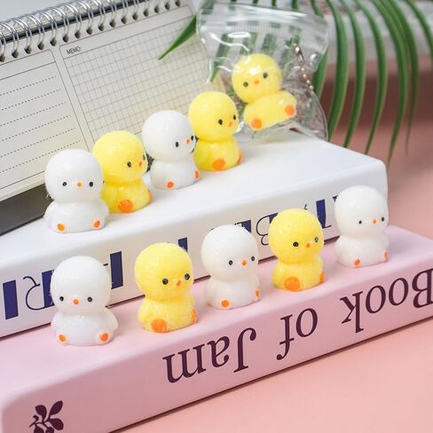 4pcs Mini Taba Squishies Squichy Chick Toy Party Favors for Kids, Fufu Squishy Fidget Toys Small Chick White/Yellow Squeeze Toy for Stress Relief Suitable for Adults Kids in Kuwait
