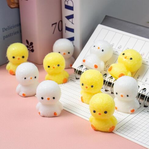 4pcs Mini Taba Squishies Squichy Chick Toy Party Favors for Kids, Fufu Squishy Fidget Toys Small Chick White/Yellow Squeeze Toy for Stress Relief Suitable for Adults Kids in Kuwait