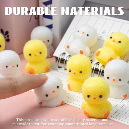 4pcs Mini Taba Squishies Squichy Chick Toy Party Favors for Kids, Fufu Squishy Fidget Toys Small Chick White/Yellow Squeeze Toy for Stress Relief Suitable for Adults Kids in Kuwait