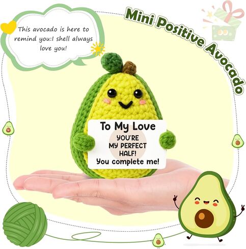 Mom Gift from Daughter Mothers Day Decor Positive Crochet Avocado Emotional Potato Pickle Mini Handmade Birthday Gift for Mother Funny in Kuwait