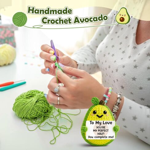 Mom Gift from Daughter Mothers Day Decor Positive Crochet Avocado Emotional Potato Pickle Mini Handmade Birthday Gift for Mother Funny in Kuwait