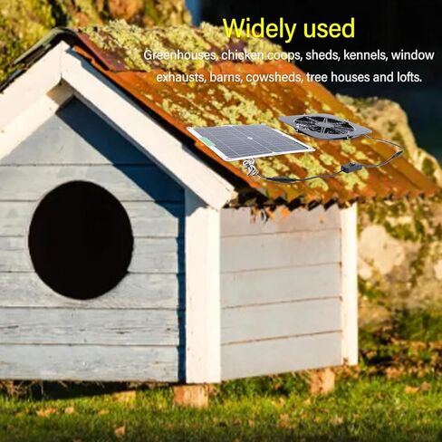 Solar Fan, 100W Solar Exhaust Fan 13.5inch Solar Ventilation Fan Solar Panel Powered Fan Solar Powered Fan Solar Attic Fan with Cable Bracket for Dog Chicken House Greenhouse RV in Saudi Arabia