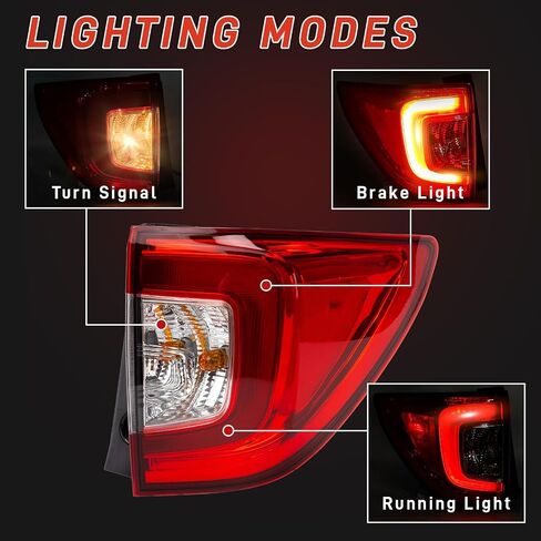 HO2804107 Left Driver Side Tail Light Assembly Compatible with 2016 2017 2018 Honda Pilot Left Rear Brake Lamp Replace 33550TG7A01 HD668-B000L P24244CAPA in Kuwait
