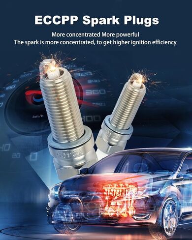 ECCPP Platinum Iridium Spark Plugs 93911 لـ Kia Soul 2010-2011 و Mercedes-Benz C250 2012-2014 ، SLK250 2012-2015،1.6L 1.8L Pack of 4 in Saudi Arabia