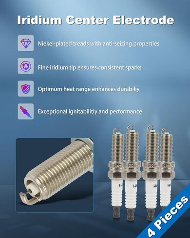 ECCPP Platinum Iridium Spark Plugs 93911 لـ Kia Soul 2010-2011 و Mercedes-Benz C250 2012-2014 ، SLK250 2012-2015،1.6L 1.8L Pack of 4 in Saudi Arabia