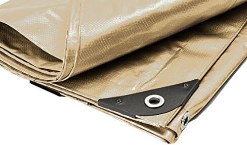 Heavy Duty Tan Tarp, 8’ x 16’ – 14x14 Weave Polyethylene Premium Tarpaulin, Waterproof & UV-Resistant in Saudi Arabia
