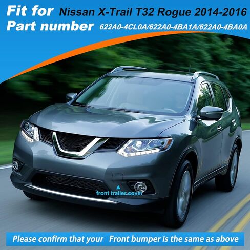 Front Bumper Tow Hook Cover Fit for Nissan X-Trail T32 Rogue 2014 2015 2016 Towing Eye Cap 622A0-4CL0A 622A0-4BA1A (White, Left Driver Side) in Saudi Arabia