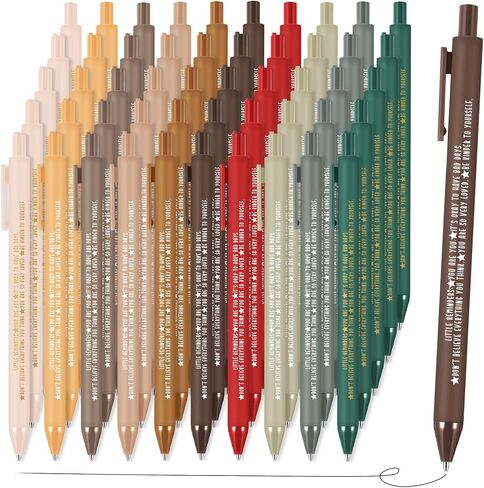 100 Pcs Inspirational Pens Gifts Bulk Mental Health Motivational Quotes Ballpoint Pens Black Ink Thank You Appreciation Gifts for Women Employee Graduation End of the School Year, 10 color in Kuwait