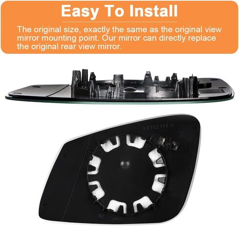 Senzeal Passenger Side Heated Mirror Glass Replacement 2009-2019 for BMW 228i 320i 328i 330i 335i 428i 430i 435i 440i 535i 550i 640i i3 M2 M3 M4 M5 X1 Replace 51167285006 Only for 2-PIN (Right Side) in Saudi Arabia