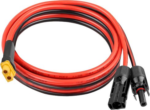 XRDS -RF Solar Connector to XT60 Cable 25FT, 10AWG Solar to XT60 Female Extension Cable, 600V Rated Power Cable for Solar Panels, Batteries, Power Stations – Heavy-Duty High Current Transfer in Kuwait