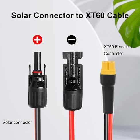 XRDS -RF Solar Connector to XT60 Cable 25FT, 10AWG Solar to XT60 Female Extension Cable, 600V Rated Power Cable for Solar Panels, Batteries, Power Stations – Heavy-Duty High Current Transfer in Kuwait