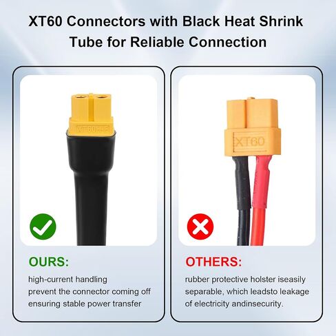 XRDS -RF Solar Connector to XT60 Cable 25FT, 10AWG Solar to XT60 Female Extension Cable, 600V Rated Power Cable for Solar Panels, Batteries, Power Stations – Heavy-Duty High Current Transfer in Kuwait