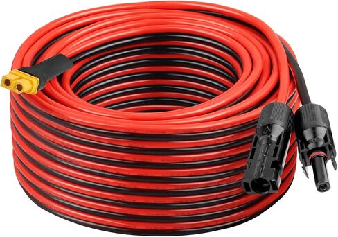XRDS -RF Solar Connector to XT60 Cable 25FT, 10AWG Solar to XT60 Female Extension Cable, 600V Rated Power Cable for Solar Panels, Batteries, Power Stations – Heavy-Duty High Current Transfer in Kuwait