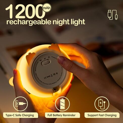 Atsui لطيف Capybara Night Light ، LED LED Squishy Novelty Animal Lamp ، Silicone Gature Grade ، 2 level dimmable ، Trase Ergery Lighty for Room Decor in Kuwait