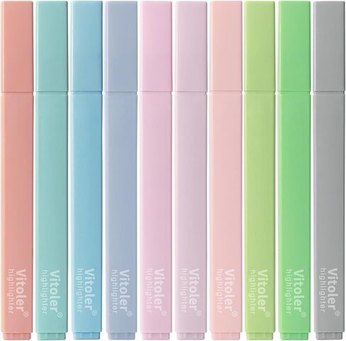 Highlighters,10Pcs Cute Pens,Chisel Tip Bible Markers,Pastel Highlighters for Journaling Planner Notes School Supplies, assorted colors no bleed Pens in Saudi Arabia