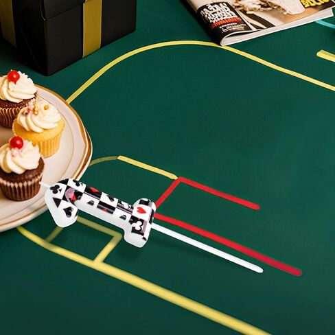 Casino Poker Birthday Candles, Casino Theme Party Decorations, Options for Ages 0-100 Available, Birthday Number Candles for Cake Topper (Black and White, Number 21) in Saudi Arabia