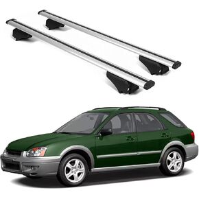 Erkul Roof Rack Cross Bars for Subaru Outback 2005-2009 | أشرطة الألومنيوم مع قفل مكافحة السرقة للسطح | متوافق مع القضبان المرتفعة - الأسود in Kuwait