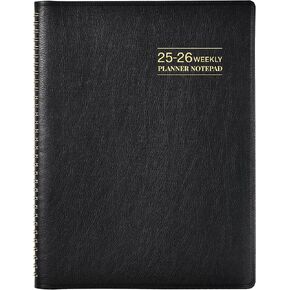 2025-2026 Planner - 11.38'' x 8.74'', 2025-2026 Weekly & Monthly Planner Notepad, JUL 2025 - JUN 2026, Appointment Book, 60 Minutes Interval, Monthly Tabs, Faux Soft Leather, Spiral Bound - Rose Golden in Saudi Arabia