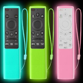 3 حزمة تغطية عن بُعد لتلفزيون Samsung الذكي ، حالة حماية من السيليكون لخلية Samsung Solar Cell 2021-2025 BN59-01357 BN59-01385 BN59-01265A ANTI SLIP REMOTE GLOW في الظلام (GLOW GRADE/YELERD/FLINE) in Kuwait