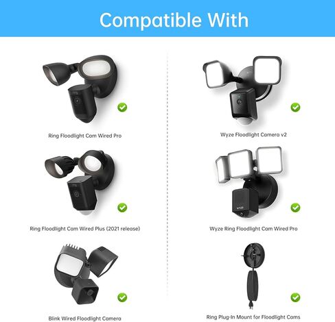 Eave Mount for Ring Floodlight Cam Wired Pro/Plus,Ring Smart Lighting Floodlight Wired, Blink Wired Floodlight Camera &Wyze Floodlight Camera V2/Pro and Roku Floodlight Camera (White) in Kuwait