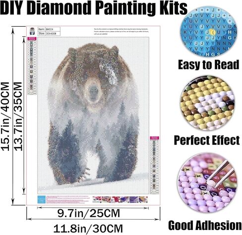 GMETNIC Polar Bear Diamond Painting Kits for Adults, 5D Diamond Art Diamond Painting Full Drill Beginners Craft Kits for DIY Home Wall Decor Gifts, 8x12inch in Saudi Arabia