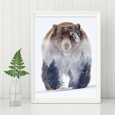 GMETNIC Polar Bear Diamond Painting Kits for Adults, 5D Diamond Art Diamond Painting Full Drill Beginners Craft Kits for DIY Home Wall Decor Gifts, 8x12inch in Saudi Arabia