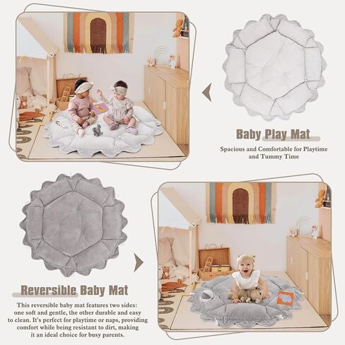 5-in-1 Plush Baby Play Gym ، حصير لعب الأطفال ، صالة ألعاب رياضية قابلة للتحويل مع وسادة ، حصيرة وقت البطن ، 6 ألعاب حسية ، مركز أنشطة الأطفال من الأطفال حديثي الولادة إلى طفل صغير ، سرير للحيوانات الأليفة ، سرير القط والكلاب ، حفرة الكرة ، كريم in Kuwait