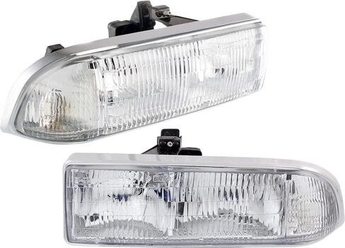 Garage-Pro Driver and Passenger Side Headlight for Chevrolet S10 1998-2004 Halogen With bulb(s) Replaces# 16526218 16526217 in Saudi Arabia