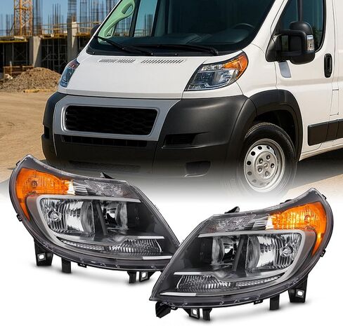 AKKON-FIT 2014-2022 DODGE RAM PROMASTER 1500 2500 3500 14-22 OE Style المصابيح الأمامية مع زوج التجميع DRL in Kuwait