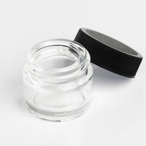 (250 Pack) 5ml Glass Screw Jars | Essential Oil, Concentrate, Lip Balm or Makeup Containers, Wax, Cosmetics | Black Lids, Black Caps | Mini Refillable Jars Great for Travel, Samples, & More in Saudi Arabia