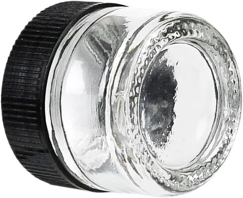 (250 Pack) 5ml Glass Screw Jars | Essential Oil, Concentrate, Lip Balm or Makeup Containers, Wax, Cosmetics | Black Lids, Black Caps | Mini Refillable Jars Great for Travel, Samples, & More in Saudi Arabia