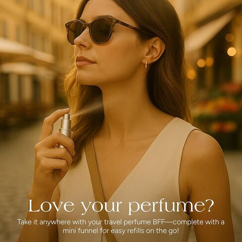 عطور مع 6 مسارات - بحجم سفر وحجم قابلة لإعادة تعبئة البخاخات القابلة لإعادة التعبئة للتسرب للعطور والكولونيا - آمنة للسفر الجوي - حزمة 6 - متعدد الألوان in Saudi Arabia