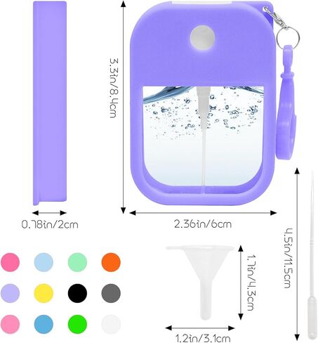 Jolbndcv 12 Pack Card Spray Bottle 38ml Portable Perfume Spray Bottle Mini Card Shape Reusable Sprayer Bottle Refillable Empty Bottles with Hook Funnels, Droppers in Kuwait
