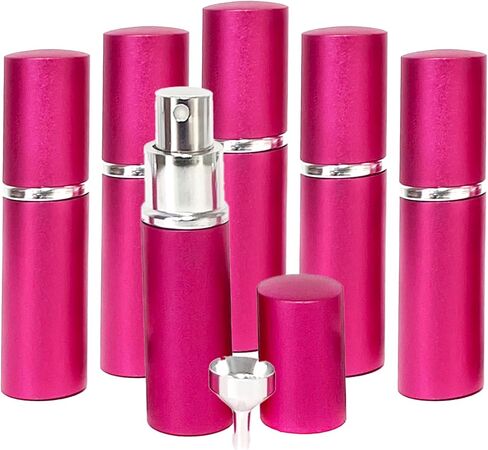 عطور مع 6 مسارات - بحجم سفر وحجم قابلة لإعادة تعبئة البخاخات القابلة لإعادة التعبئة للتسرب للعطور والكولونيا - آمنة للسفر الجوي - حزمة 6 - متعدد الألوان in Saudi Arabia