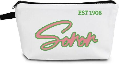 AKA Sorority Gifts Pink Green Sorority Makeup Bag Greek Sorority Cosmetic Bag Toiletry Zipper Pouch Gift for Sisters Women in Saudi Arabia
