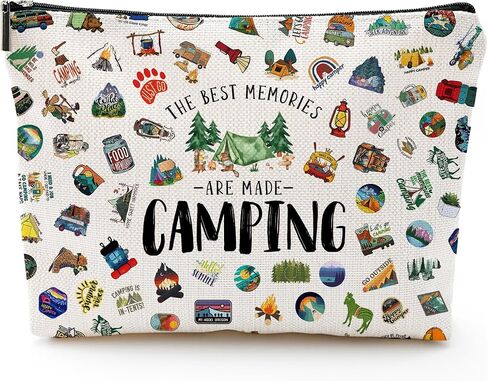 Camping Makeup Bag for Women, RV Owners, Sister, Bestie, Friend, BBF - Beige in Kuwait