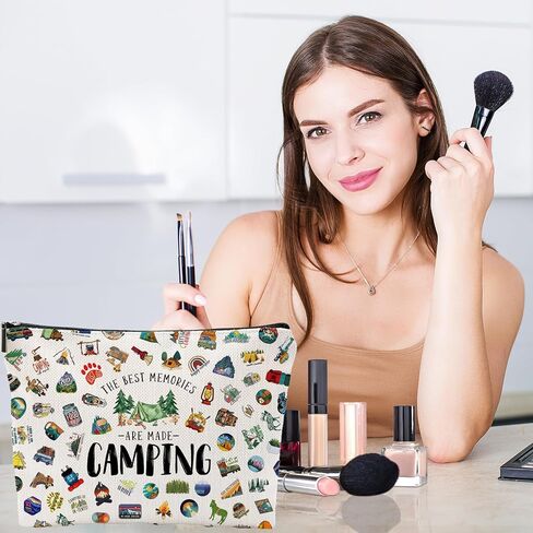 Camping Makeup Bag for Women, RV Owners, Sister, Bestie, Friend, BBF - Beige in Kuwait