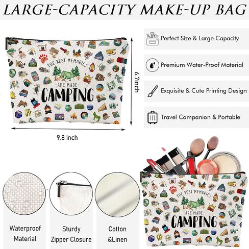 Camping Makeup Bag for Women, RV Owners, Sister, Bestie, Friend, BBF - Beige in Kuwait