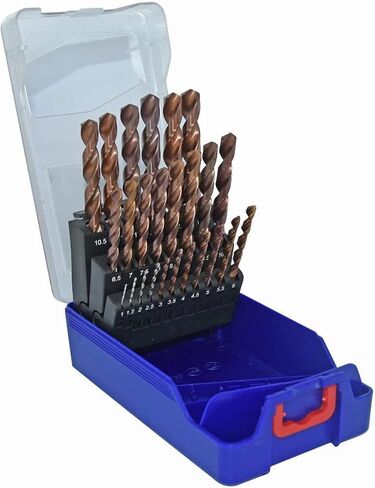 25-Piece FURIUS HSS High-Performance Metal Drill Bit Set Ø1/12.5" to Ø17/32 + 1 Countersink Ø5/8" - Fast Drilling of Resistant Steels and Cast Iron - Universal Cylindrical Shank for Drill in Kuwait