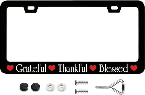 License Plate Frames Let Go and Let God Metal License Plate Frame with Screws Cute License Plate Cover Holder 6.3 X 12.3 inch for Car Decoration for Women Men LICEPLAME in Saudi Arabia