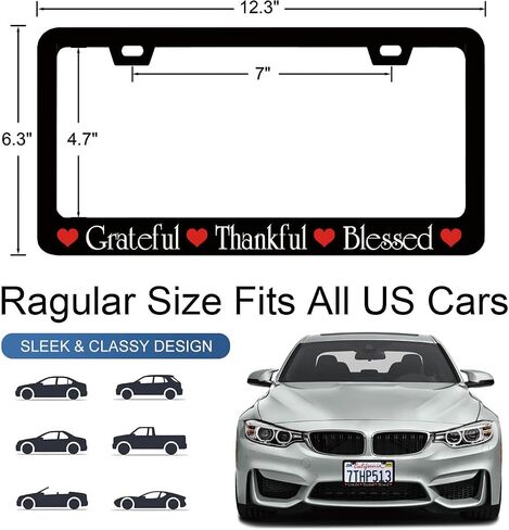 License Plate Frames Let Go and Let God Metal License Plate Frame with Screws Cute License Plate Cover Holder 6.3 X 12.3 inch for Car Decoration for Women Men LICEPLAME in Saudi Arabia
