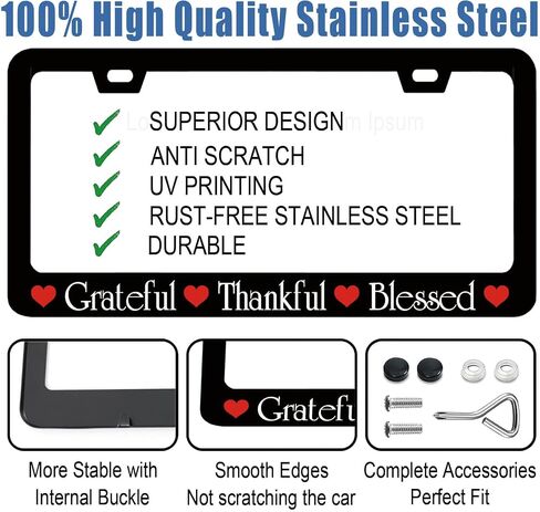 License Plate Frames Let Go and Let God Metal License Plate Frame with Screws Cute License Plate Cover Holder 6.3 X 12.3 inch for Car Decoration for Women Men LICEPLAME in Saudi Arabia