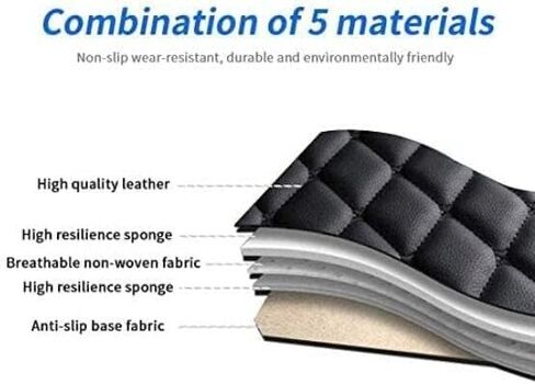 Custom Making Car Floor Mats for 97.5% Car Model Luxury Leather All Weather Waterproof Anti-Skid Full Coverage Liners (Black Red line) in Saudi Arabia