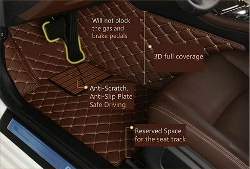 Custom Making Car Floor Mats for 97.5% Car Model Luxury Leather All Weather Waterproof Anti-Skid Full Coverage Liners (Black Red line) in Saudi Arabia